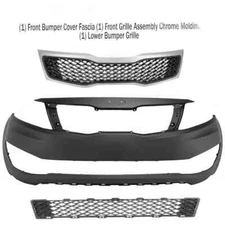 Front Bumper Cover Fascia & Grille Assembly Kit For 2012-2013 Kia Optima