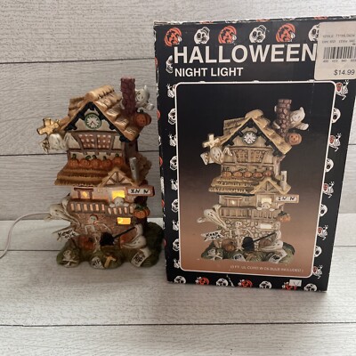 Vintage Dayton Hudson Corp Halloween Porcelain Night Light Haunted Castle Ghost