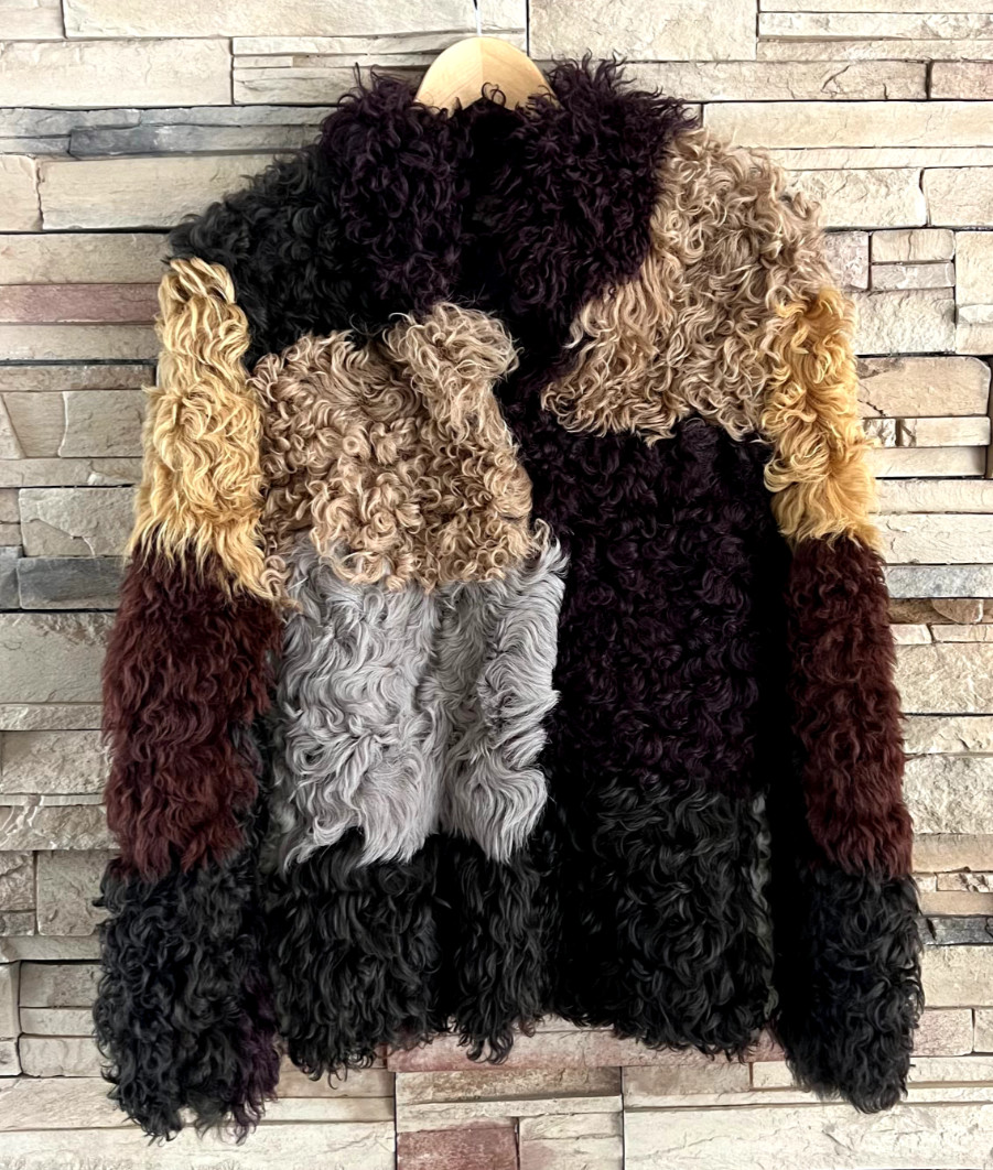 Marni Patchwork Shearling Jacket Size 42 - image 1