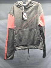 NWT Nike Girls Hoodie Medium Gray/orange Pullover Front Pocket Hood