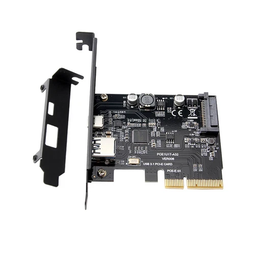 PCI-E PCI-E X4 PCI Express to USB 3.1 Gen 2 Type A+Type C Expansion Card 10 Gbps