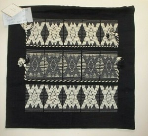 Pottery Barn Embroidered Cords Tassels Jules Black Pillow Cover