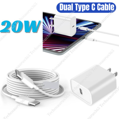 20W USB C Fast Charger PD USB C To Type C Cable Power Adapter For iPad iPhone 15