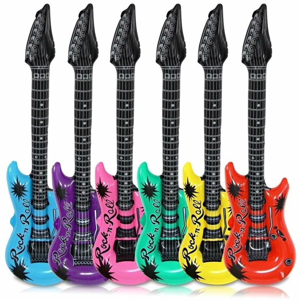 96cm XLarge Inflatable Blow Up Air Guitar Kids Toy Fancy Dress Party UK STOCK