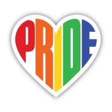 Rainbow LGBTQ Pride Flag Heart Sticker Decal - Weatherproof - gay prideful flag