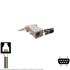 Adapter Modular Loose Pin RJ 12 RJ12 6P6C Female Jack D-Sub DB 9 DB9 Female R0