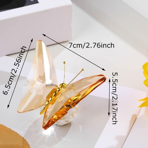 Crystal Butterfly Figurine with Base Glass Accent Ornament for Elegant Interior - Bild 8 von 13