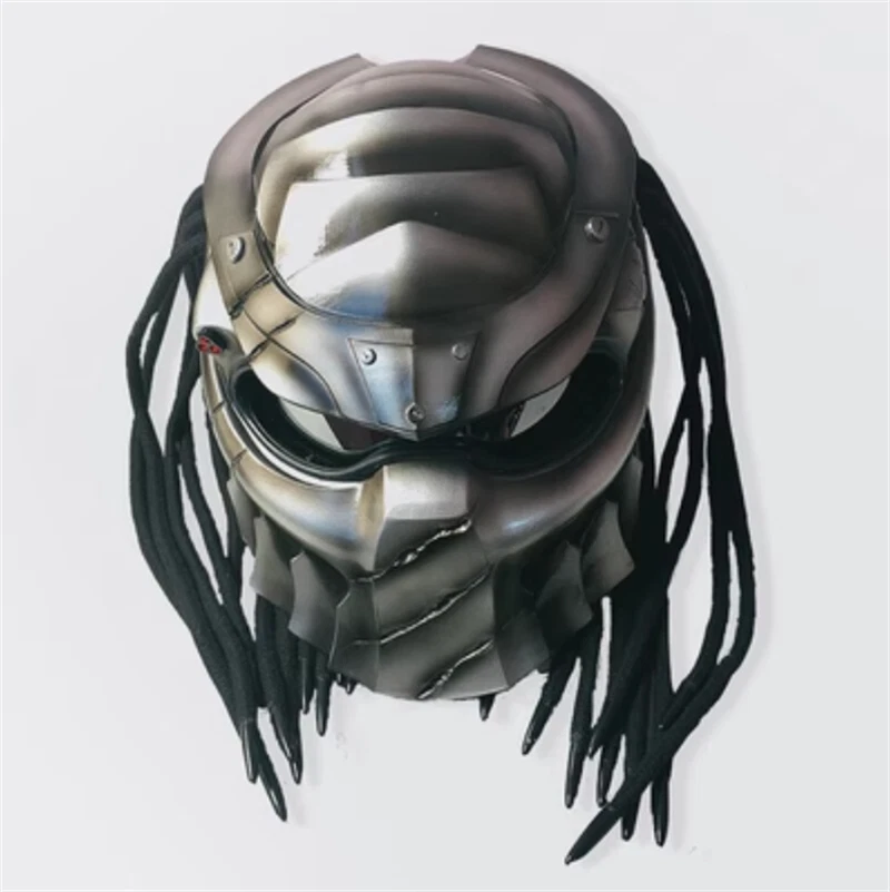 STOCK Alien Predator Motorcycle Helmet Adult Full Face Mask Laser Light Helmet - Image 3 of 4