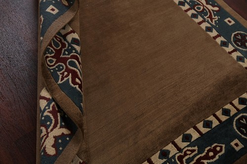 Exquisite Nepalese Indian Wool Rug Bedroom 6x8 ft Brown Carpet - Picture 17 of 21