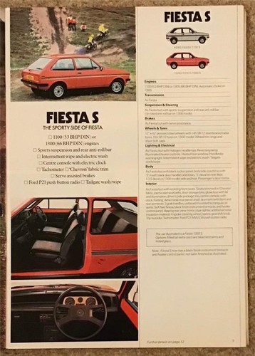 FORD CAR RANGE Sales Brochure Aug/Sep 1980 #FA221/60 RALLYE SPORT Fiesta ESCORT+ - Picture 2 of 6