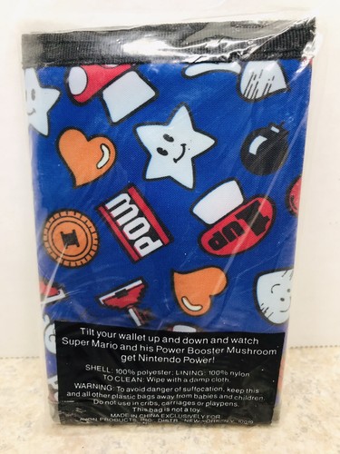 Vintage 1990 Super Mario Bros Trifold Wallet Lenticular Hologram NEW Nintendo - 第 2/3 張圖片