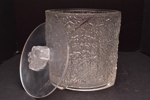 Vintage Eiskübel Plexiglas klar strukturiert Acryl Mid Century Modern Barware - Bild 1 von 12