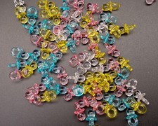 1" Assorted Acrylic Baby Shower Pacifier Games Scatter Decoration - 100 PCS