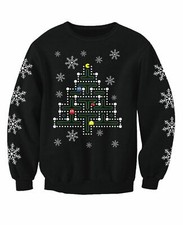 Pac Man Christmas Tree Adult Game Novelty Christmas Printed Sweatshirt