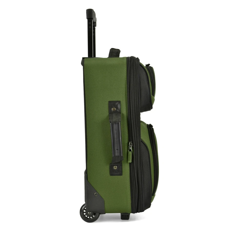 Juego de equipaje de transporte U.S. Traveler Rio 2 piezas lado blando expandible 20" - Evergreen Foto 4 de 4