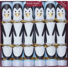 Robin Reed Racing Penguin English Christmas Crackers 71806, 13 Inches (Set of 6)