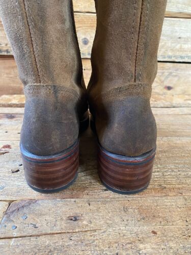 Frye Black Label Campus Leder Wildleder Schnürstiefel hoch kniehoch Reißverschluss, hellbraun Gr.7M - Bild 8 von 24