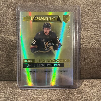 2021-22 UD Credentials - 2020-21 Debut Ticket Access Yellow Jake Leschyshyn