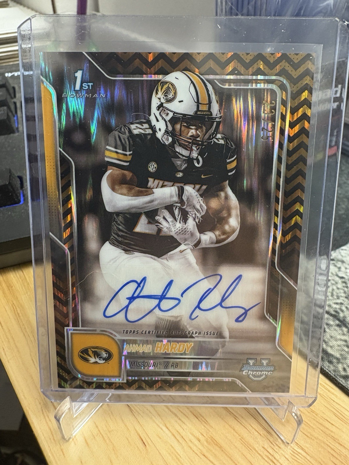 2025 Bowman Chrome U Black Gold Stealth Ahmad Hardy RC Auto 1st #/25  Missouri