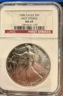 1988 $1 American Silver Eagle NGC MS69 First Strike Low Mintage Red Label