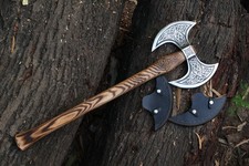 Custom hand Made Double Head Axe Carbon Steel Tomahawk / Viking axe W/L/S HB-883