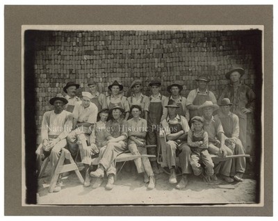 1920s Integrated Brick Construction Crew w/ Child Labor Photo
