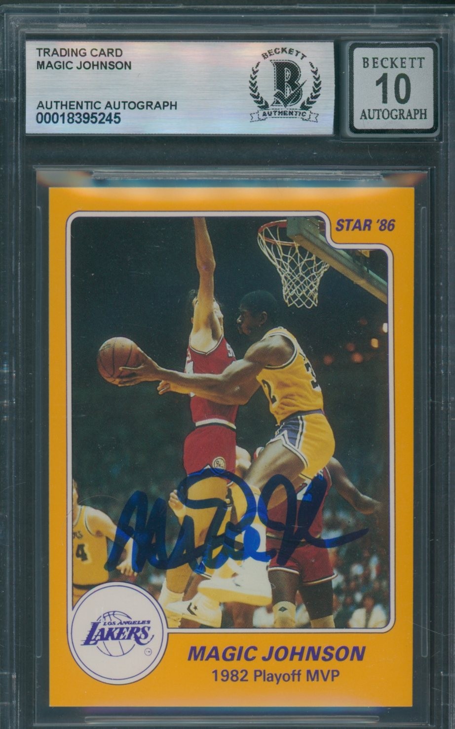 1986 Star Magic Johnson #10 Magic Johnson Beckett Authentic Signed Auto 10 *5245 