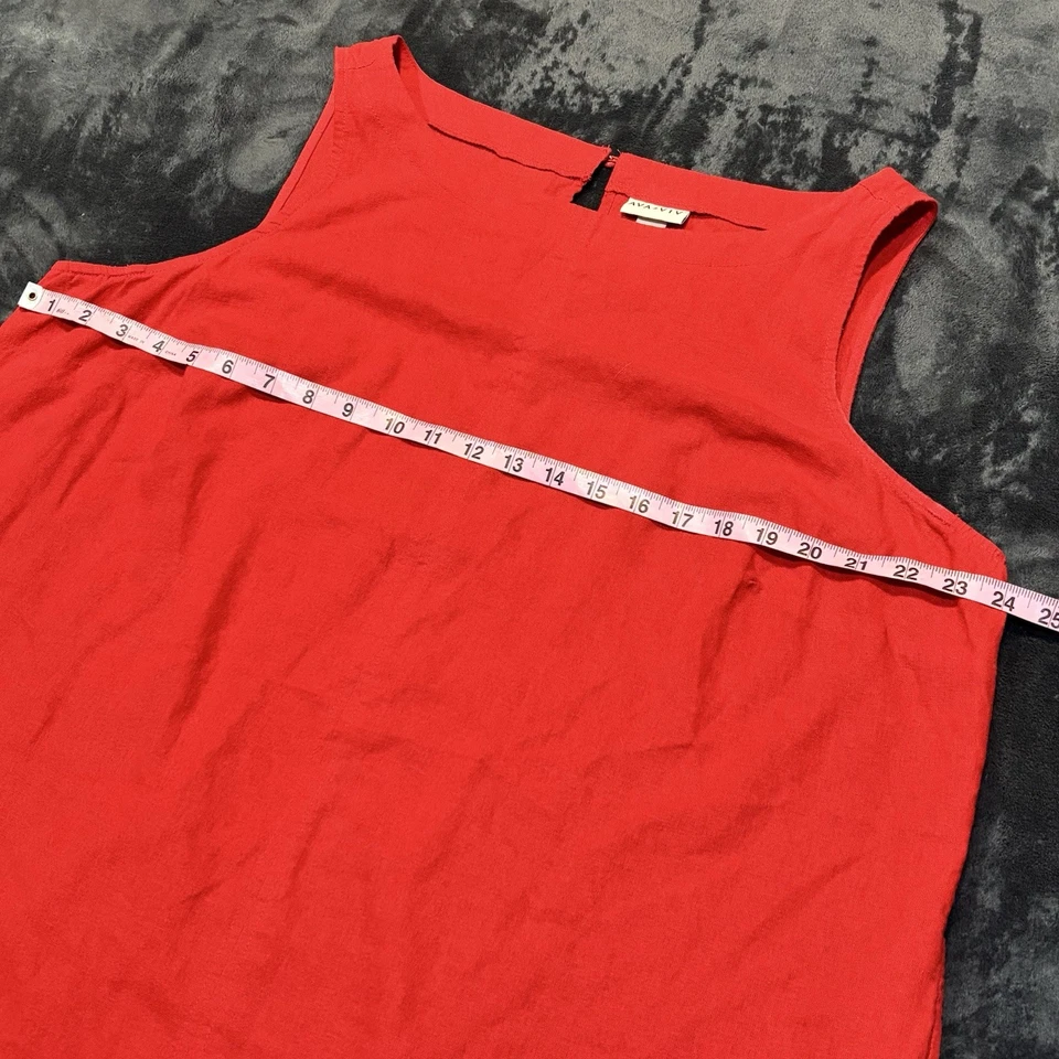 Vestido Feminino Ava and Viv Linho Vermelho Cereja 1X Festa de Natal Lagenlook - Imagem 4 de 4