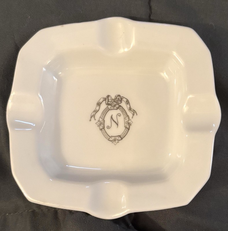 VINTAGE SWISS ASHTRAY HOTEL AD LUCERNE TOBACCO SMOKING ADVERTISEMENT COLLECTIBLE