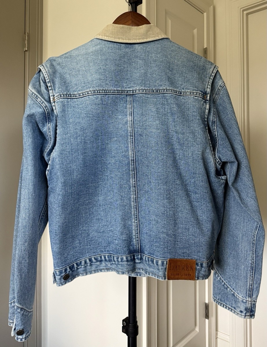 Vintage 90s Polo By Ralph Lauren Denim Jacket Corduroy Collar