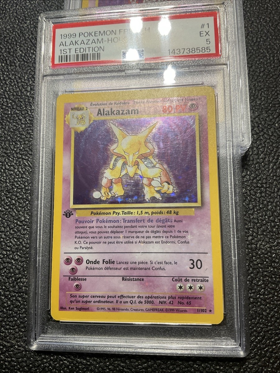 1999 FRENCH Pokemon Alakazam Holo 1st Edition Base Set PSA 5 Card