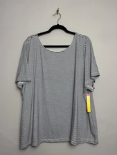 Catherine Malandrino Nordstrom Women’s Top Plus 3X Stripe Scoop Neck Cotton T-Sh