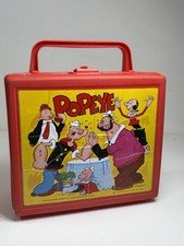 Aladdin Popeye Lunchbox Vintage 1980 Red Aladdin Industries Made In England