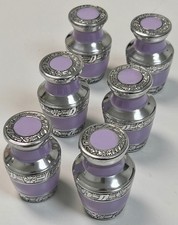 6 Keepsake Mini Cremation Urns Purple Memorial Ashes Sharing Set Aluminum
