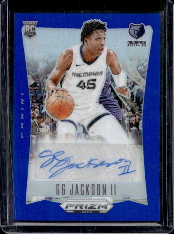 2023-24 Panini Prizm Deca GG Jackson II Signatures RC Blue Auto #/49 Grizzlies