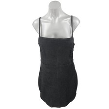 Zara Women's Black Sleeveless Cami Camisole Mini Tank Denim Jean Dress Size L