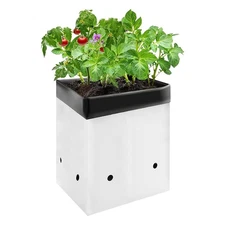 VIVOSUN 50-Pack 5 Gallon Grow Bags for Plants, Black-and-White Thick Plastic ...