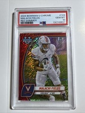 2024 Bowman University Chrome - Malachi Fields #124 Red Shimmer /5 (RC)  POP1 