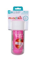 Munchkin Miracle 360 Insulated Sippy Cup Pink 9oz  Stickers
