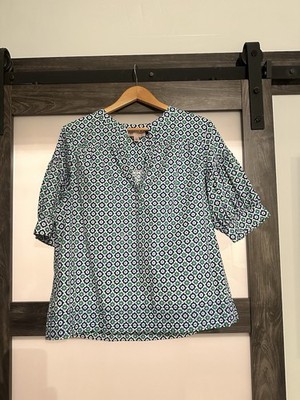 Women s Short Sleeve Blue And Green Philosophy Shirt