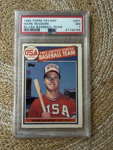 1985 TOPPS TIFFANY 84 USA BASEBALL TEAM #401 MARK MCGWIRE PSA 7