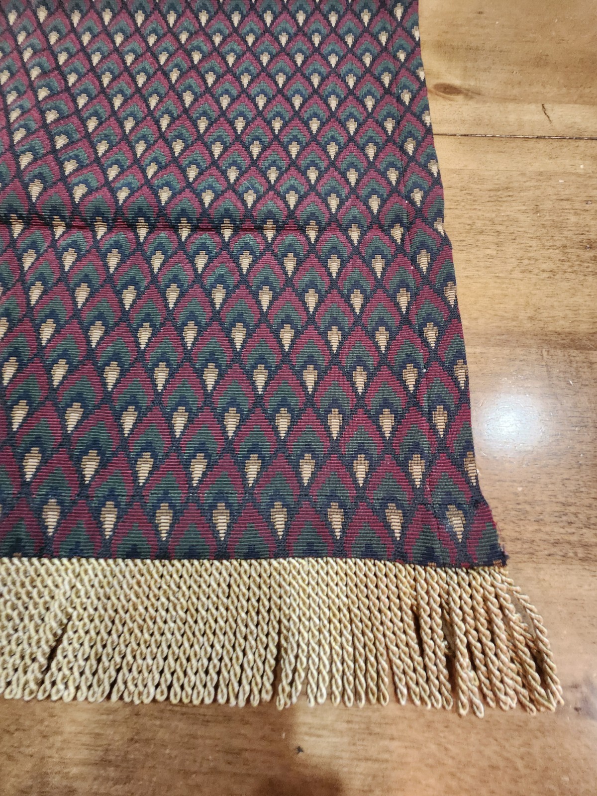 Table Runner Or Dresser Scarf With Tassels Thick Fabric Pretty Fall Colors