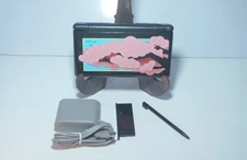 Nintendo DS Lite Black Cherry Blossom Handheld System with Charger & Stylus Pen