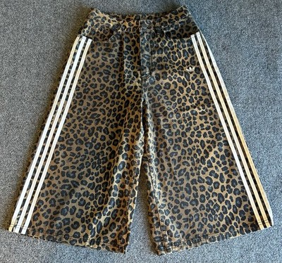ADIDAS ORIGINALS Denim Bermuda Shorts/Pants Leopard Sz. 27 F0103