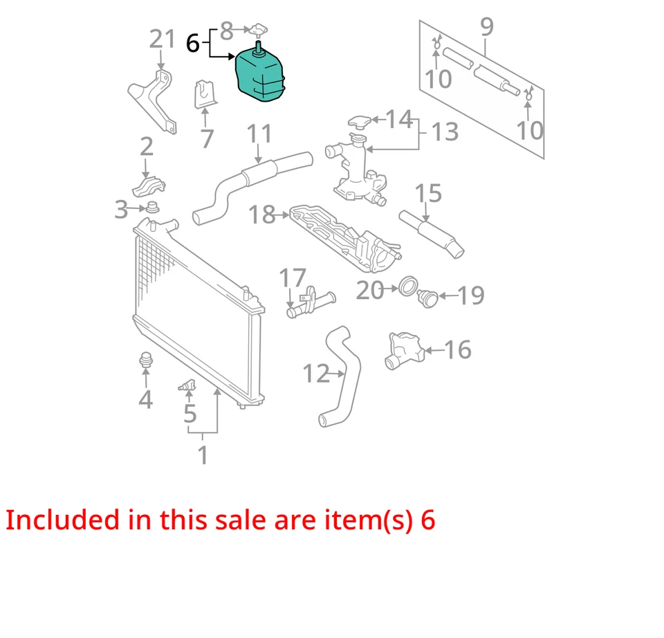 Toyota Avalon 2000 botella de desbordamiento de refrigerante OEM 136 k millas - LKQ407799829 Foto 4 de 4