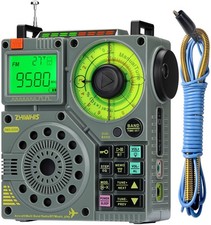 ZHIWHIS Shortwave Radio with Bluetooth and APP Control, AIR AM FM VHF Green