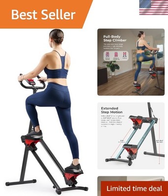 Smart Foldable Stair Stepper with Adjustable Handlebar & SunnyFit App Connection