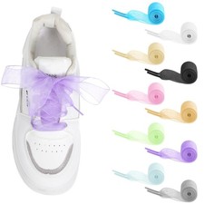 10 Pairs Colorful Flat Satin Shoe Laces Wide Ribbon Shoelaces for Sneakers Boots