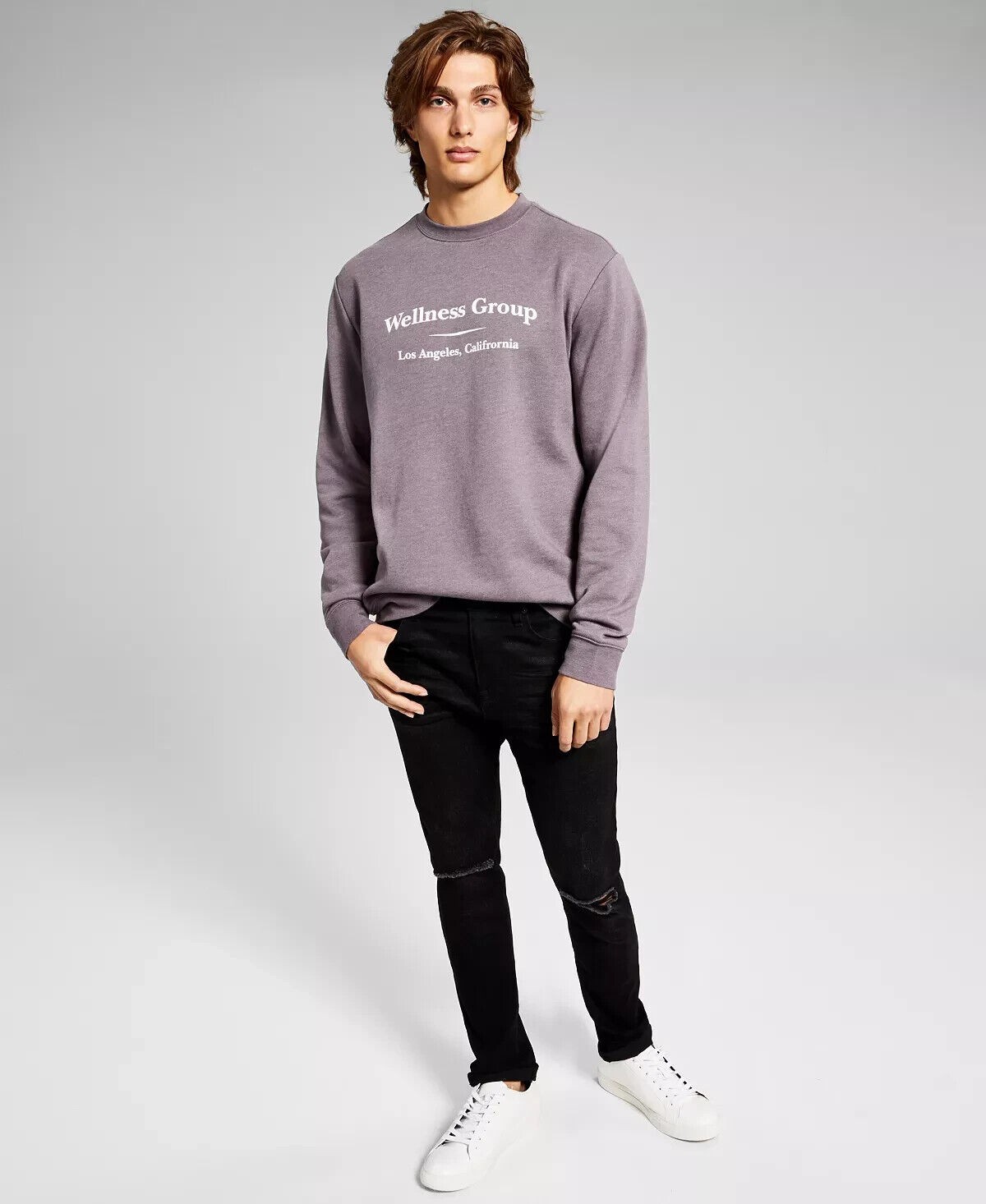 А теперь эта мужская флисовая толстовка Wellness Group темно-серого цвета-2XL