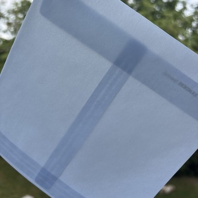 Zanders Spectral transluzente hellblaue quadratische Briefumschläge 160 mm x 160 mm x Karton 100